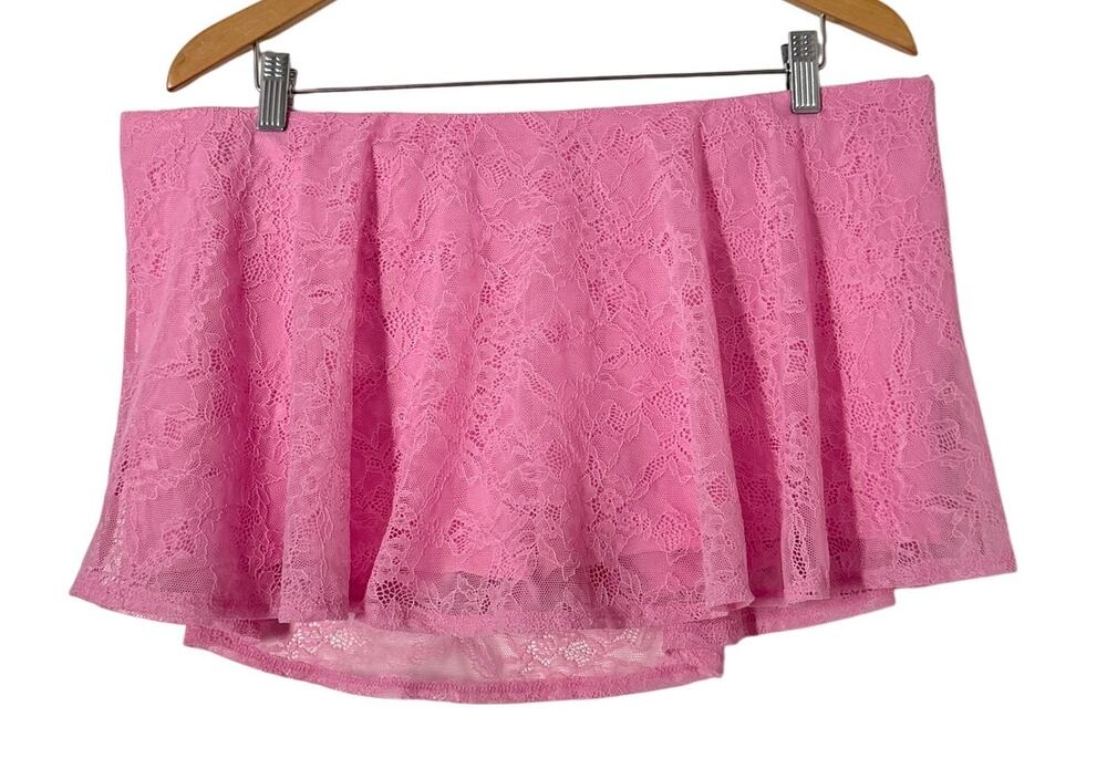 Out From Under Pink Lace Skater Mini Skort Plus Size XL Fairy Rave Festival NEW